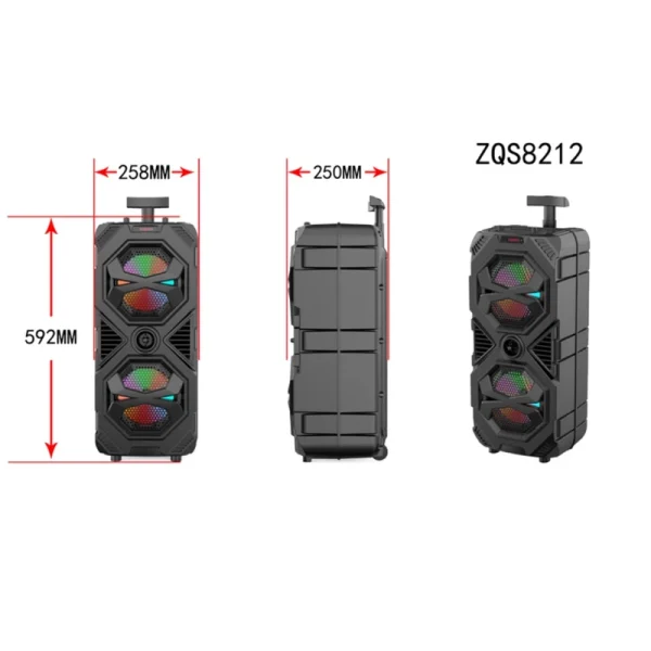 اسپیکر بلوتوثی چمدانی قابل حمل مدل ZQS-8212 - تصویر 4